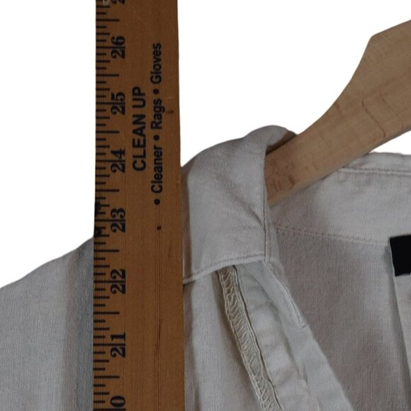 Tahari Linen Blend Embroidered Balloon Sleeve Blouse L Boho Cottagecore - Picture 7 of 8